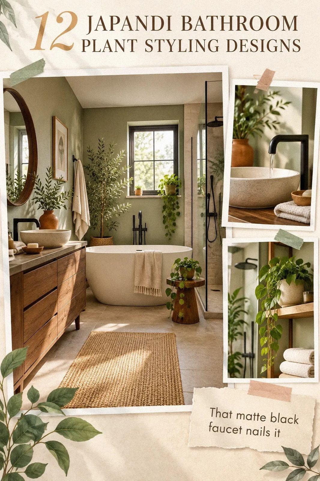How to Style a Japandi Bathroom With Plants for Spa-Like Calm - 12 Ideas