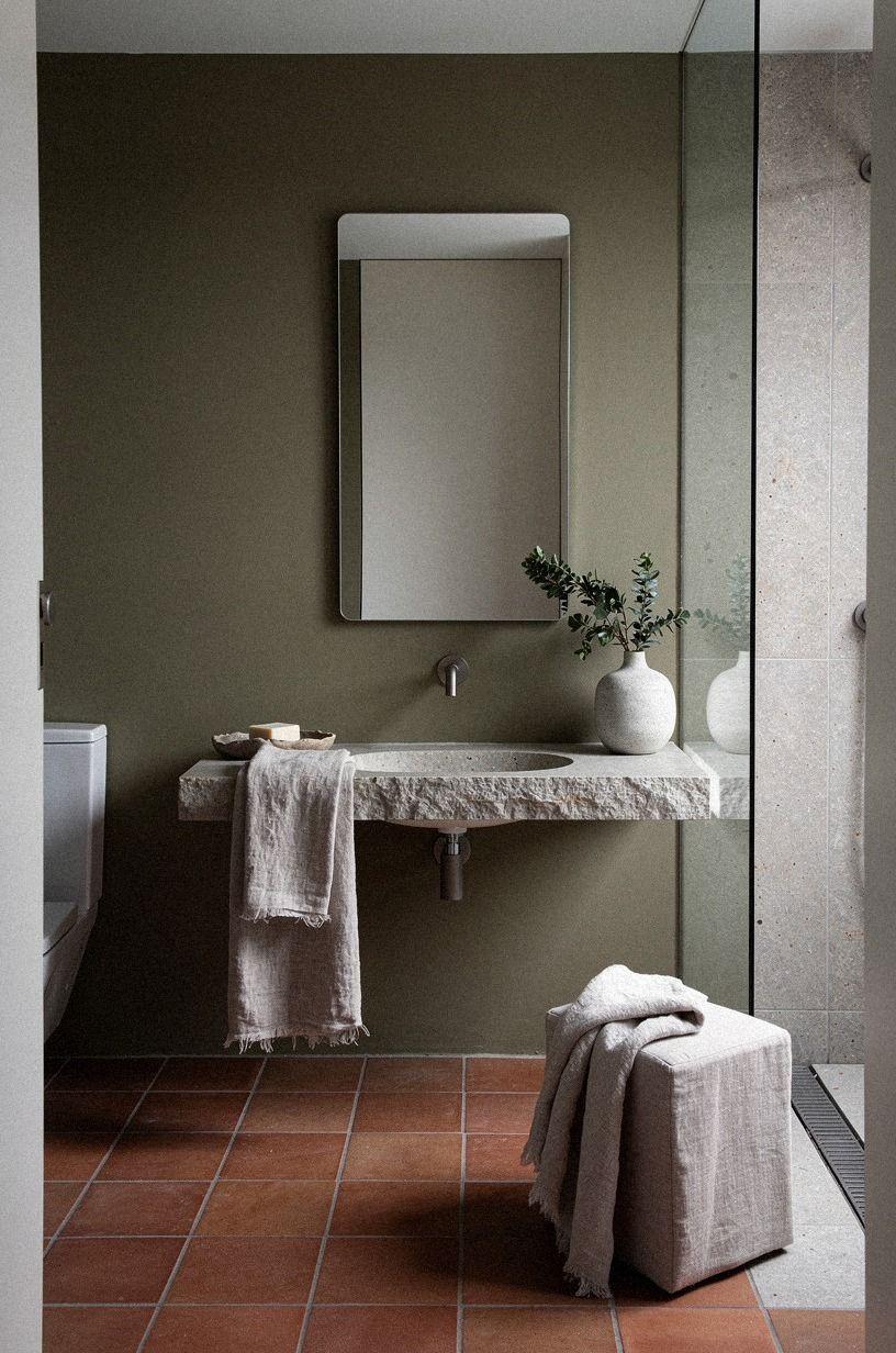 The Cold Little Bathroom I Kept Avoiding, terracotta palette