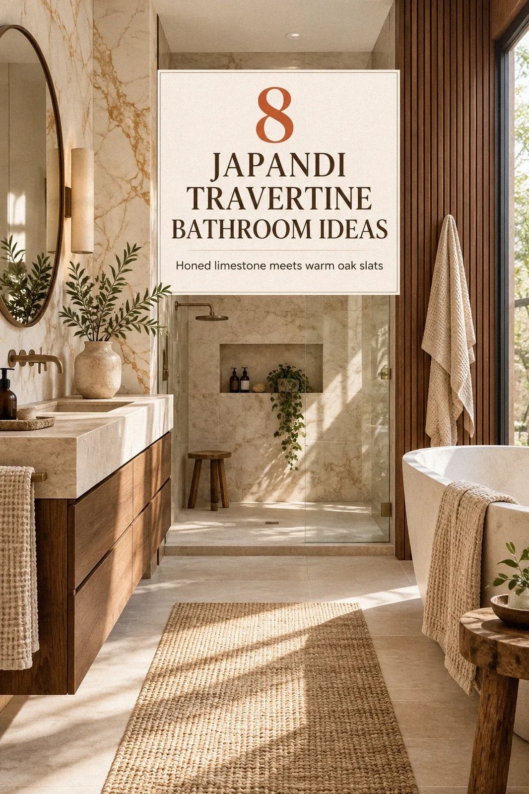 I Remodeled My Bathroom With Japandi Travertine for Warm Minimalism