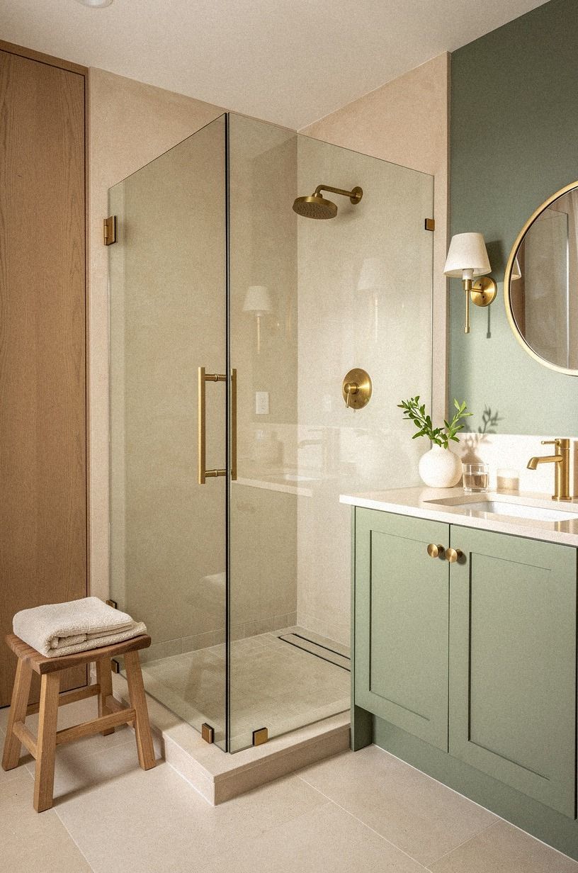 Anchor the shower at 36 by 36 inches