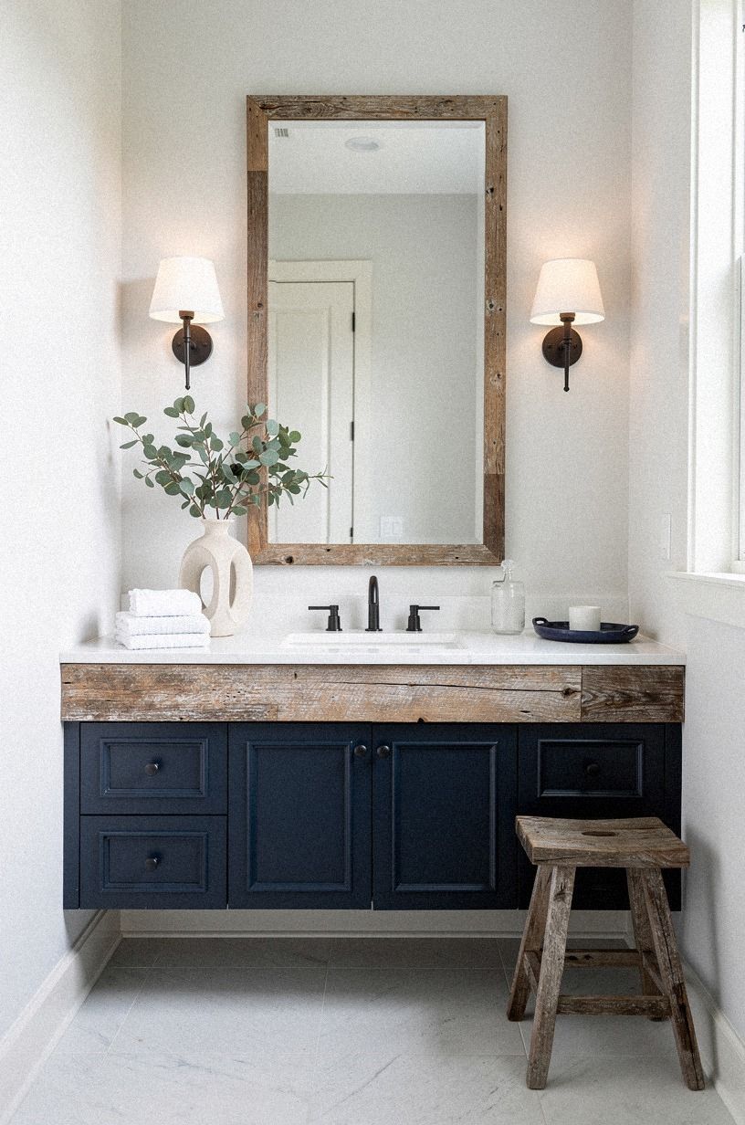 Float the vanity at 34 inches