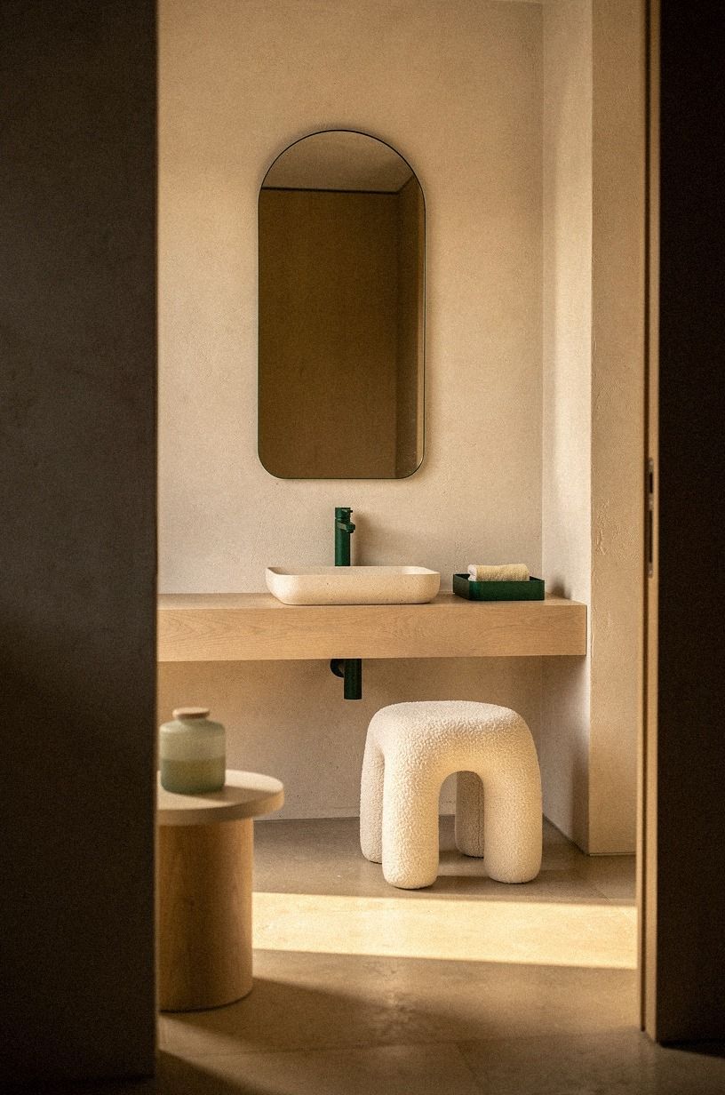 Style the japandi powder room with three useful objects
