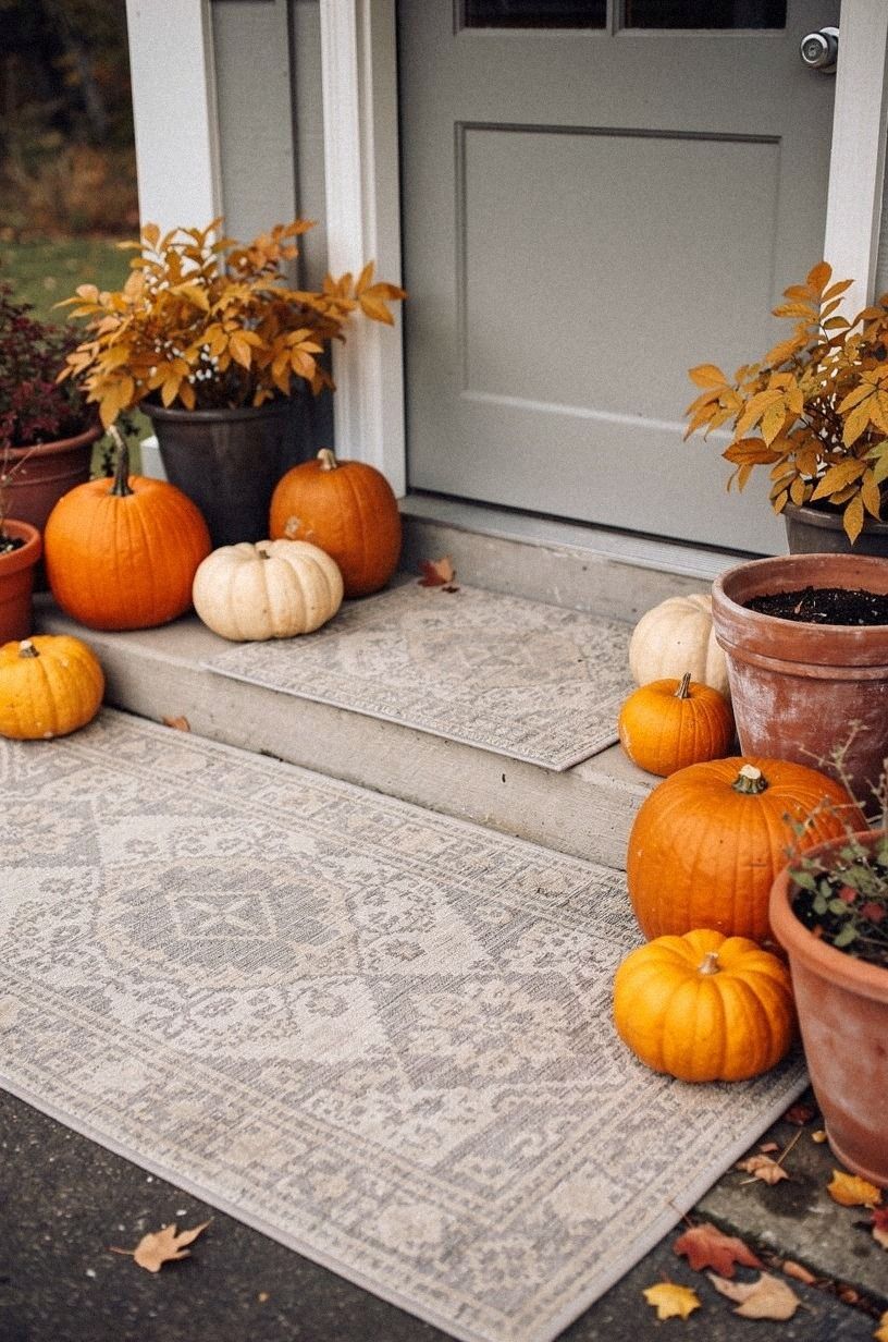 Mix Fall Rugs Outdoor With One Quiet Pattern