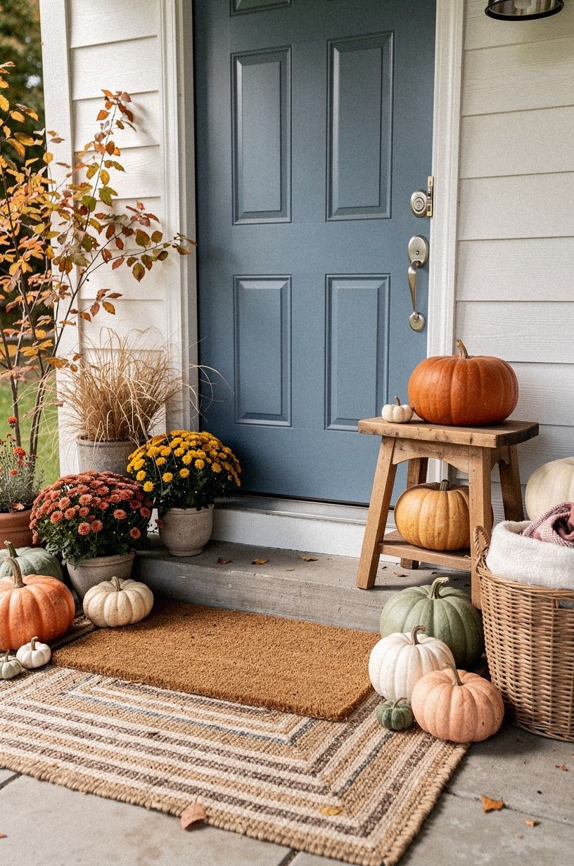 Swap Plain Coir for a Rustic Fall Door Mat