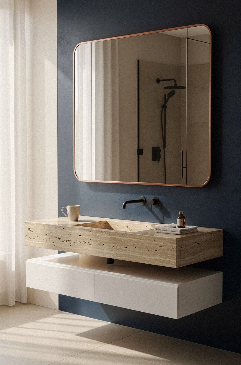 Warm Stone Over Glossy White Creates the Better Contrast