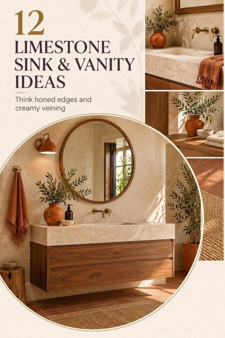 12 Limestone Sink & Vanity Ideas for a Sculptural Stone Statement
