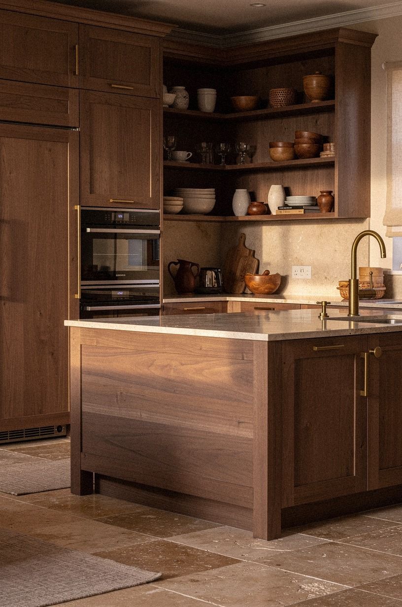 Layer Two Woods for a Collected Kitchen