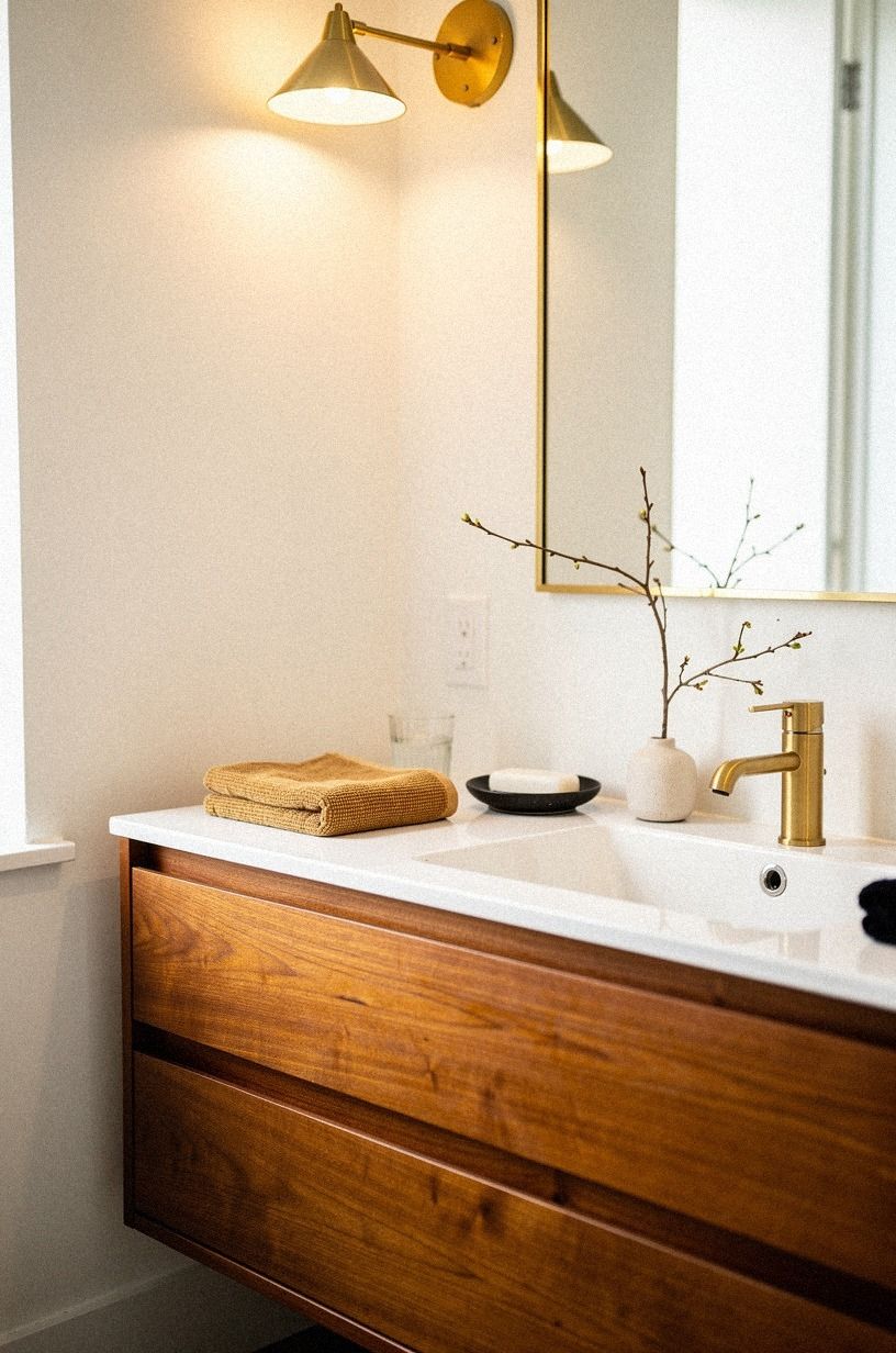 I Chose the Vanity Around the Morning Rush, warm white palette