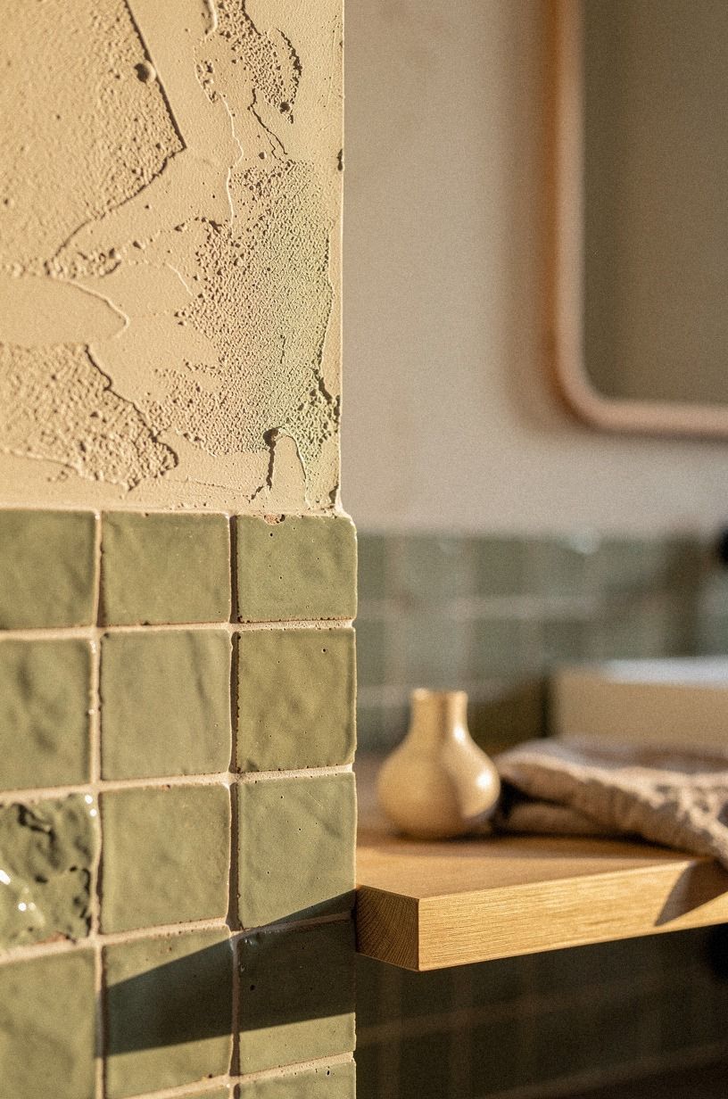 I Used Zellige Texture Without Starting Over, sage green palette