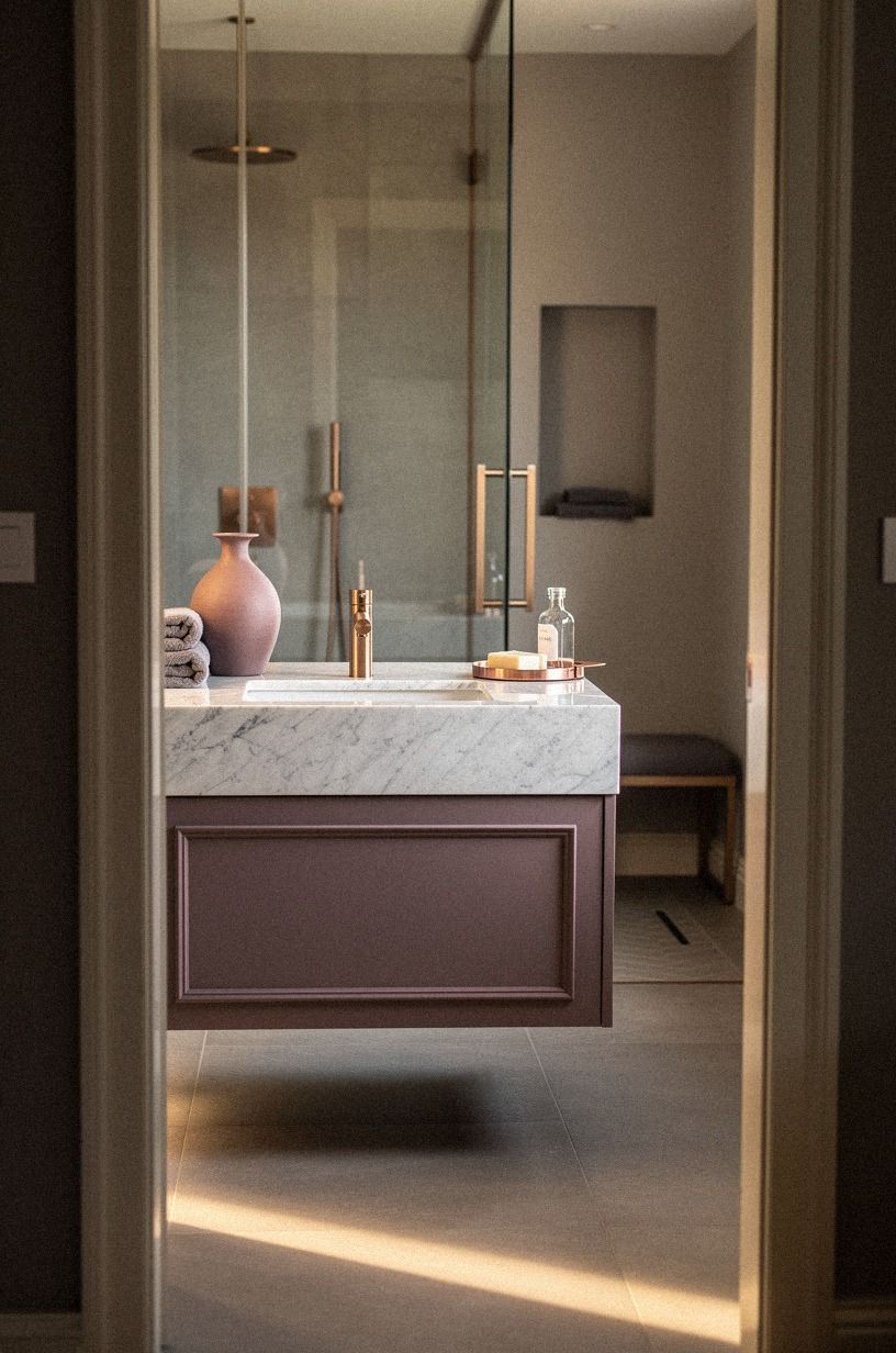 Float a Compact Vanity Over the Shower Flooring