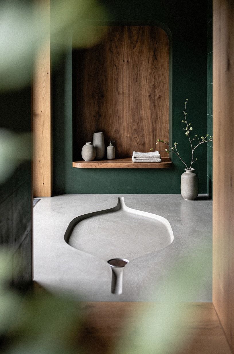 Shape the Drain Around the Microcement Shower Floor