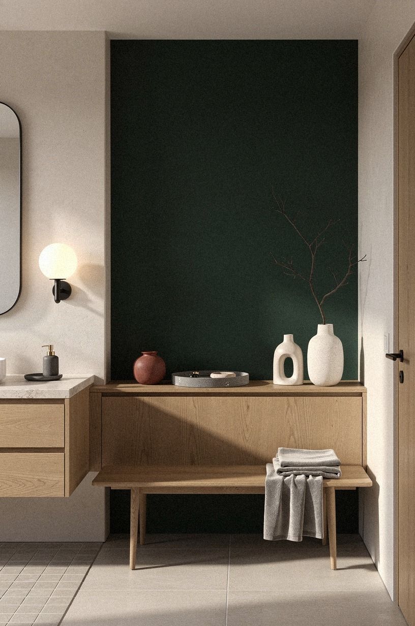 Use one bold wall instead of busy wallpaper