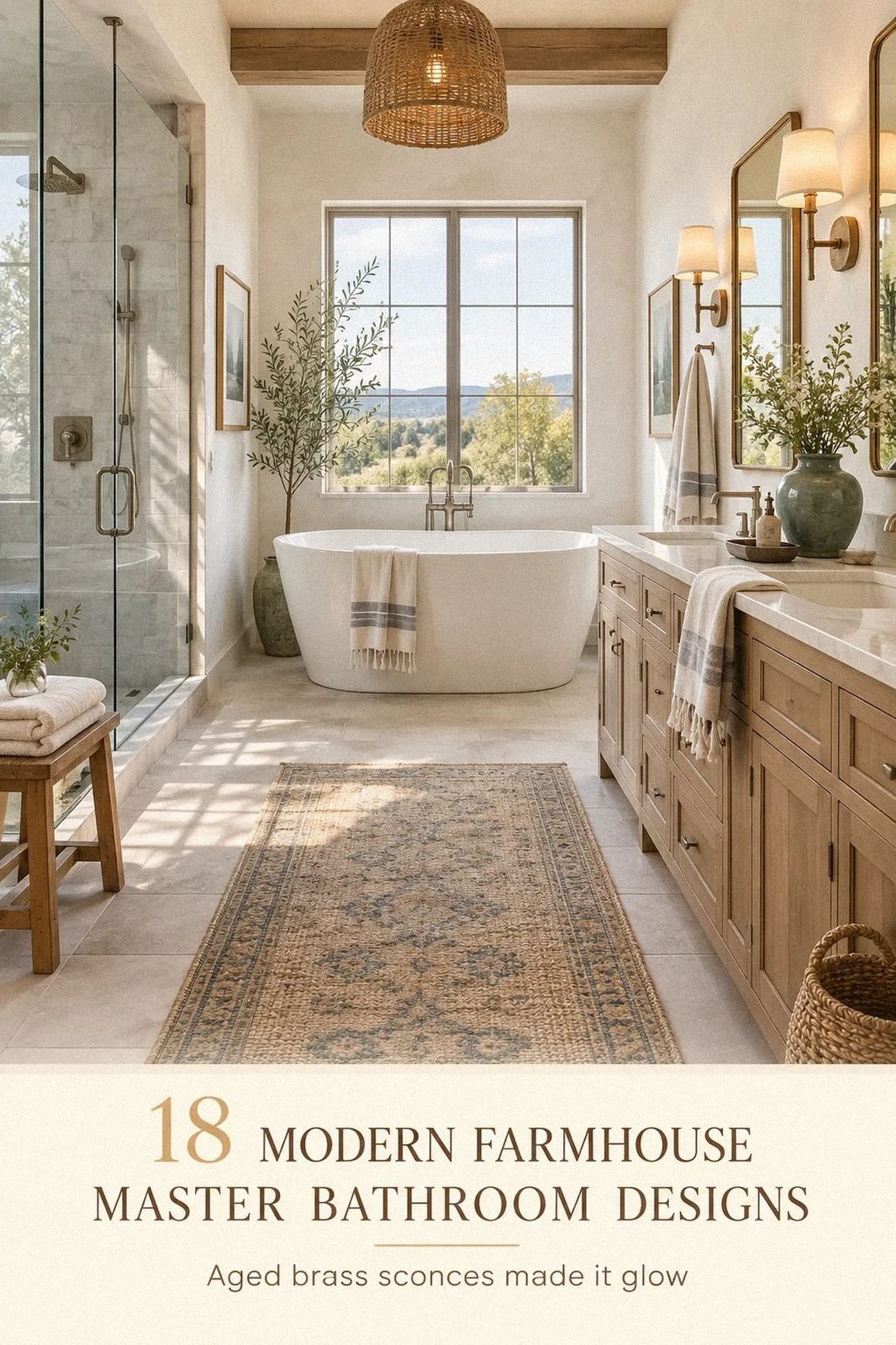 I Gave My Modern Farmhouse Master Bathroom a Cozy Elegance Makeover