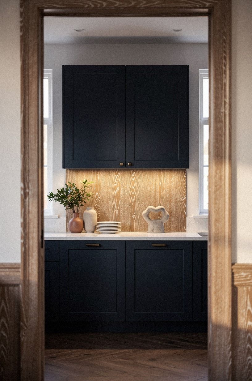 Frame the grain with an 18-inch backsplash gap