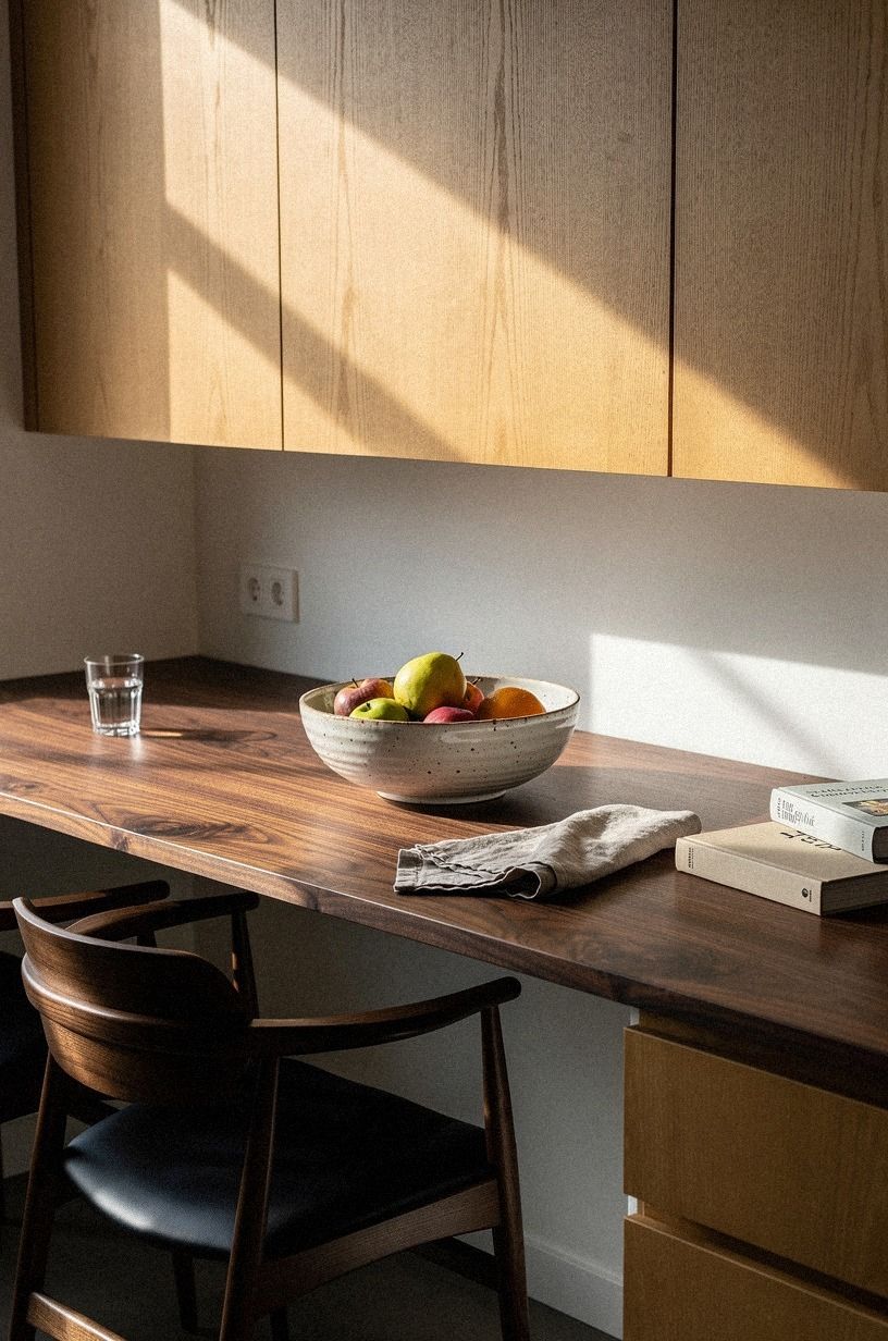 Start with the Two-Wood Rule for oak kitchen cabinets modern