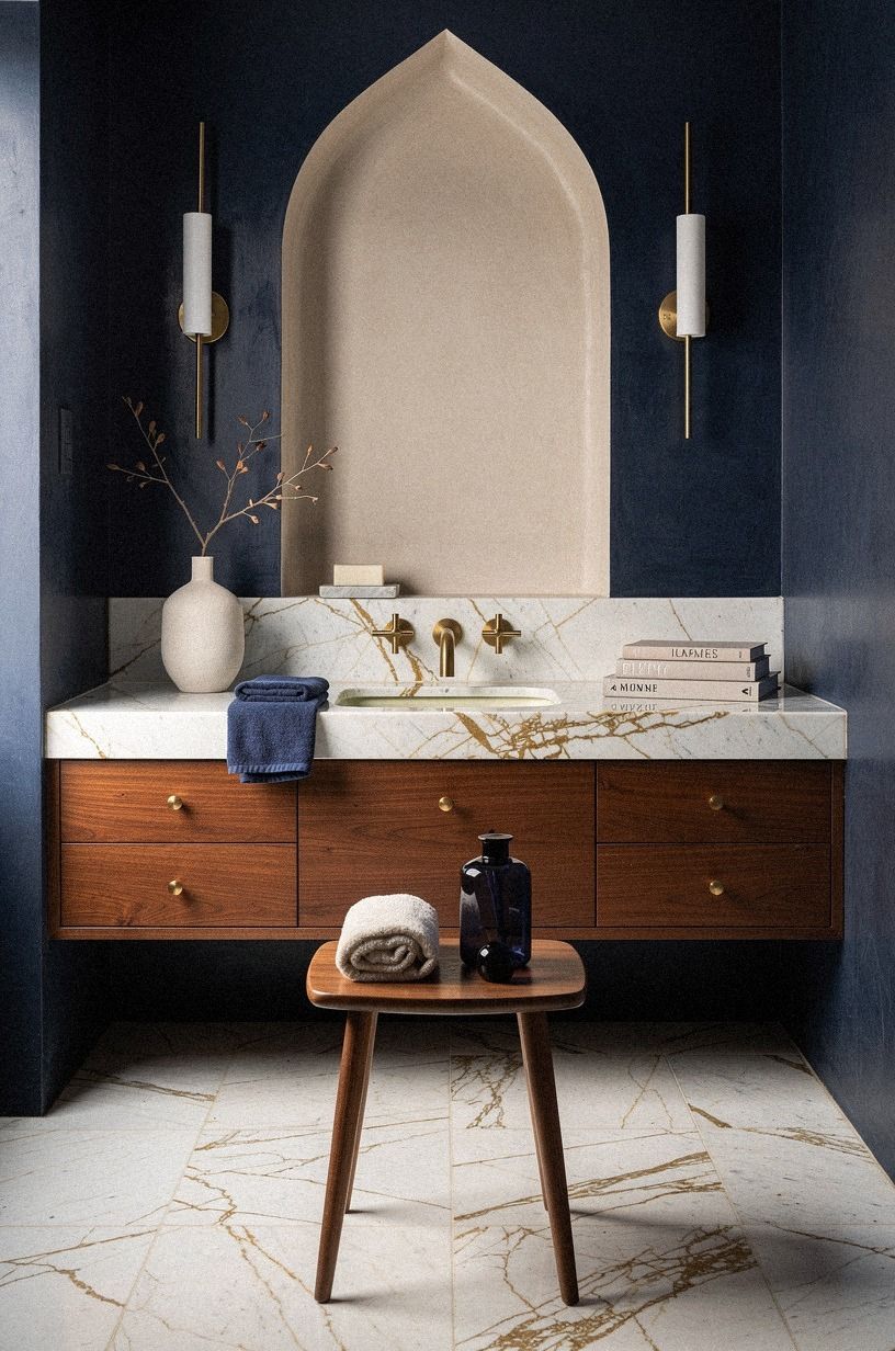 Anchor the Room With a Moroccan Plaster Alcove
