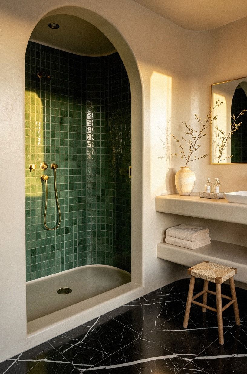 Frame the Shower With Hand-Glazed Zellige