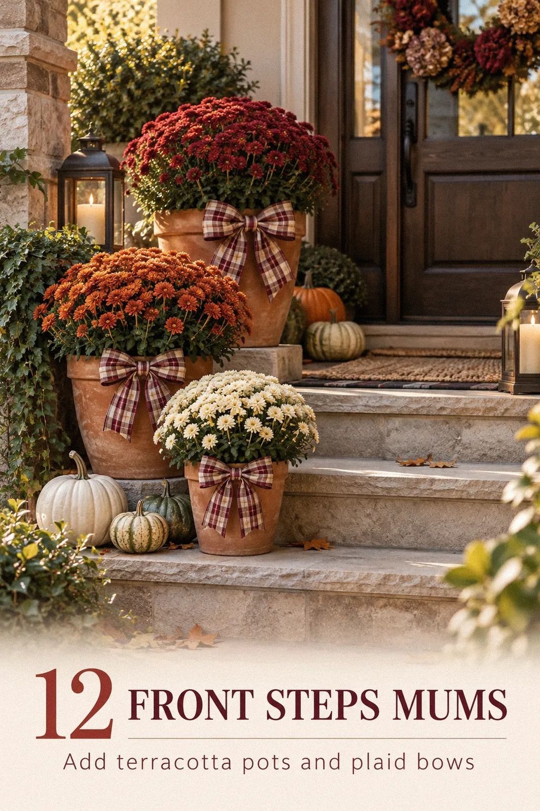 12 Mums on the Front Steps for Black Thumbs That Keep Blooming Till Thanksgiving