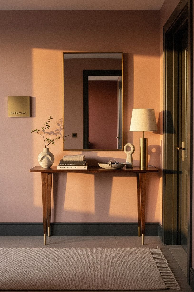 Layer a hallway table with a mirror