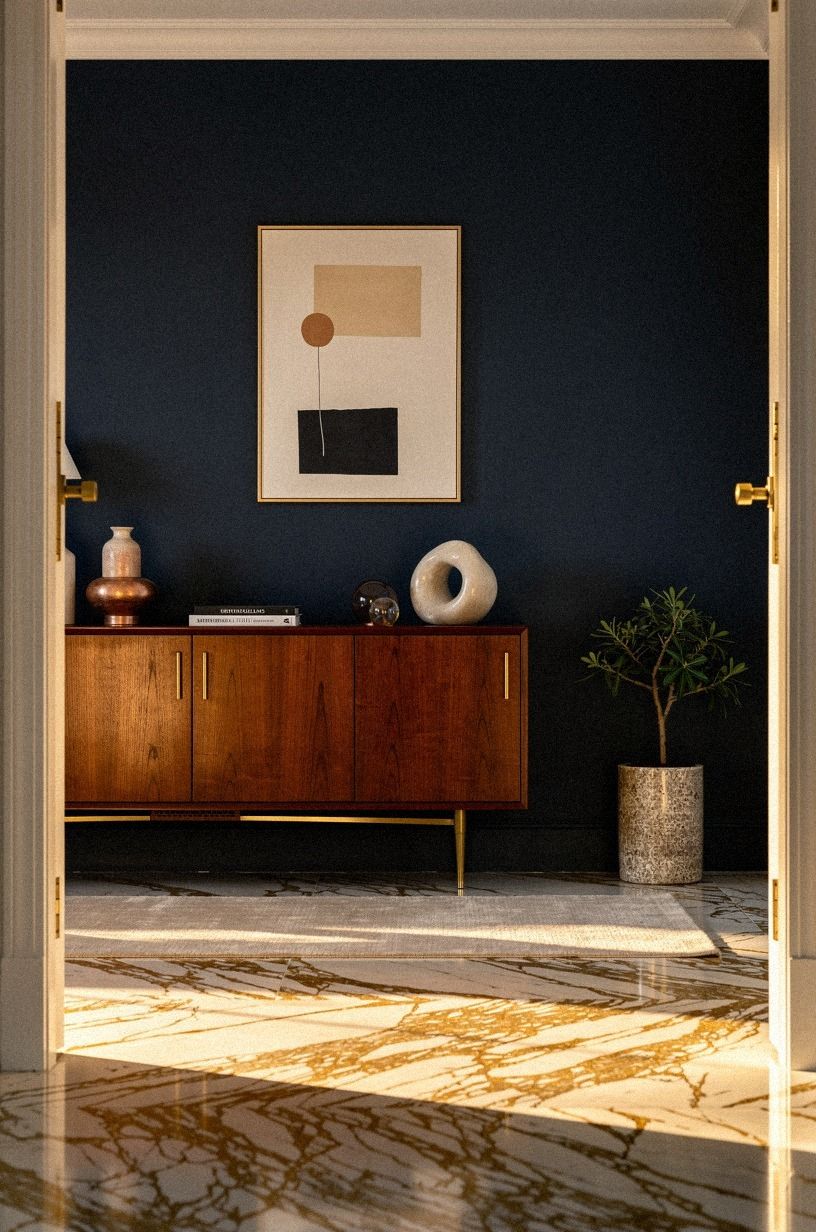 Use Sherwin-Williams Naval for a deliberate color hit