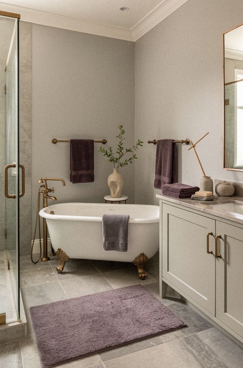 Paint the ceiling for a warm white bathroom design