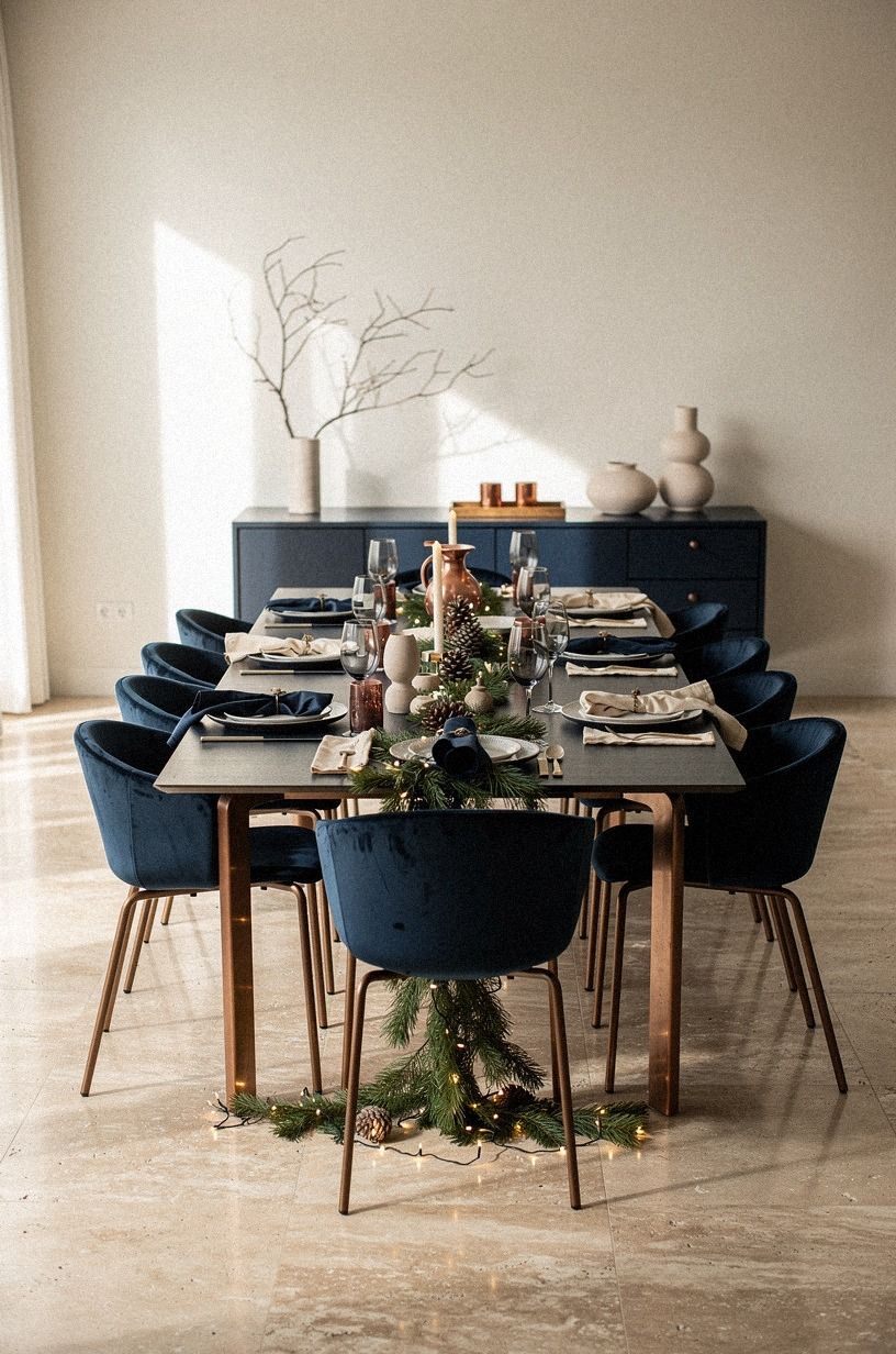 I made every place setting earn its space, midnight blue palette