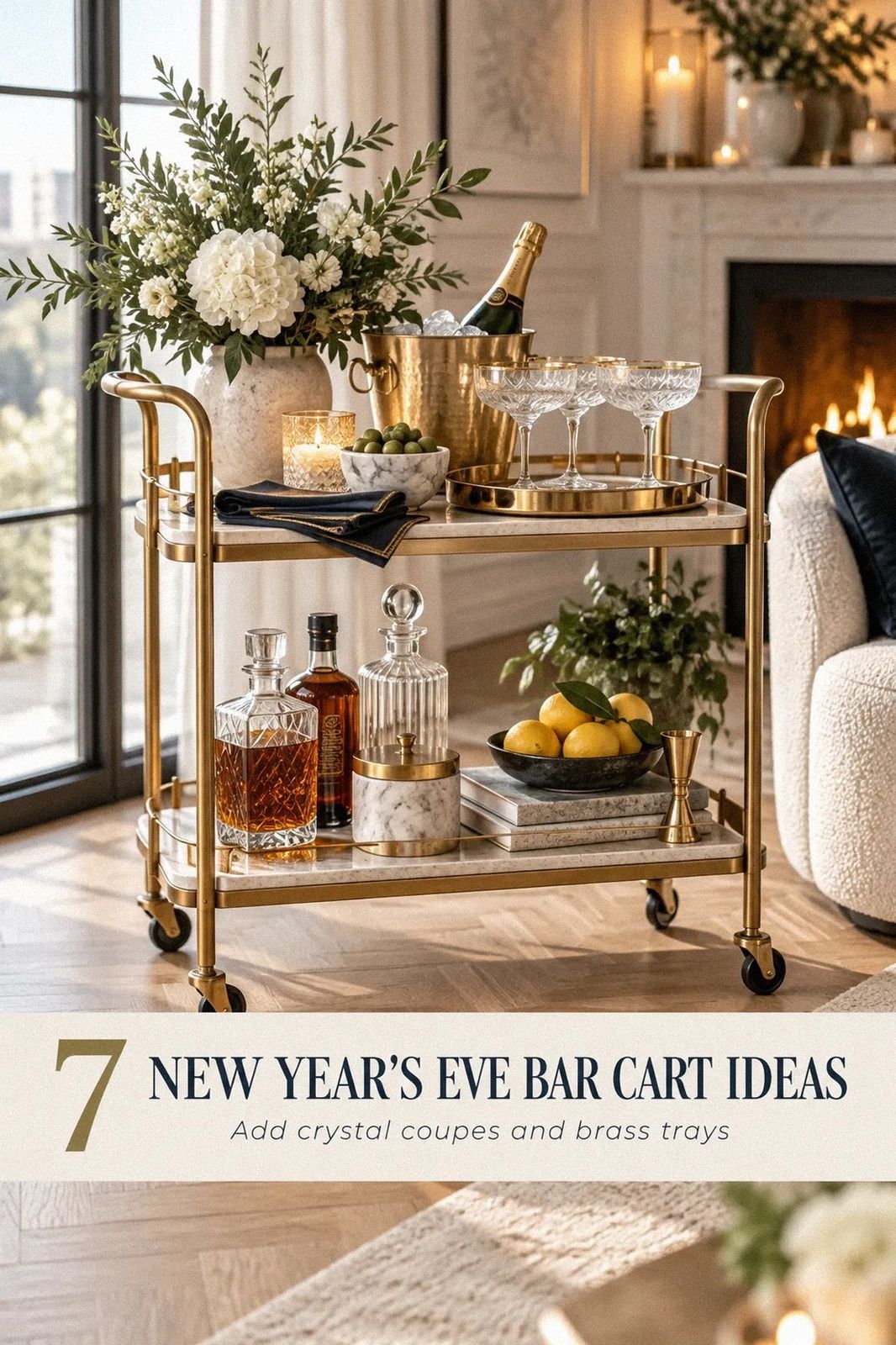 New Year's Eve Bar Cart Ideas (Champagne Ready)