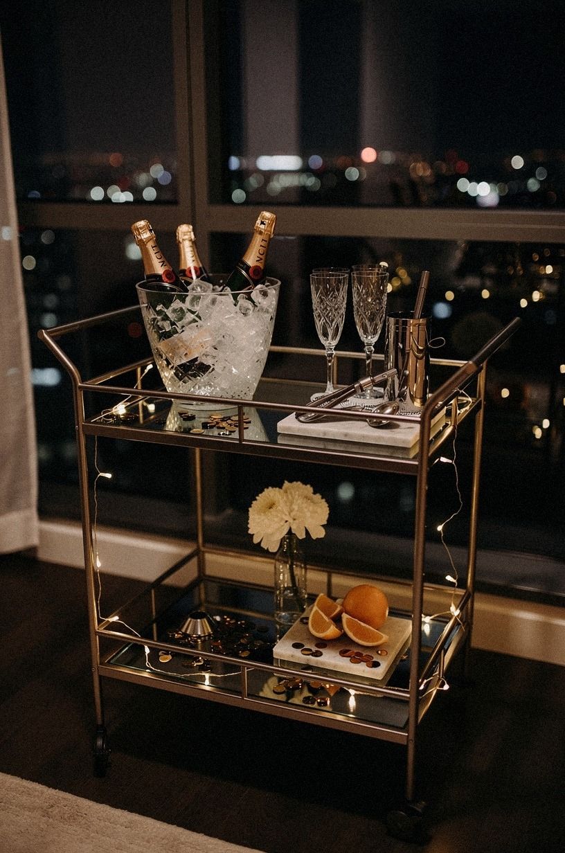 The 3 A.M. Problem Behind My New Year's Eve Bar Cart, plum palette