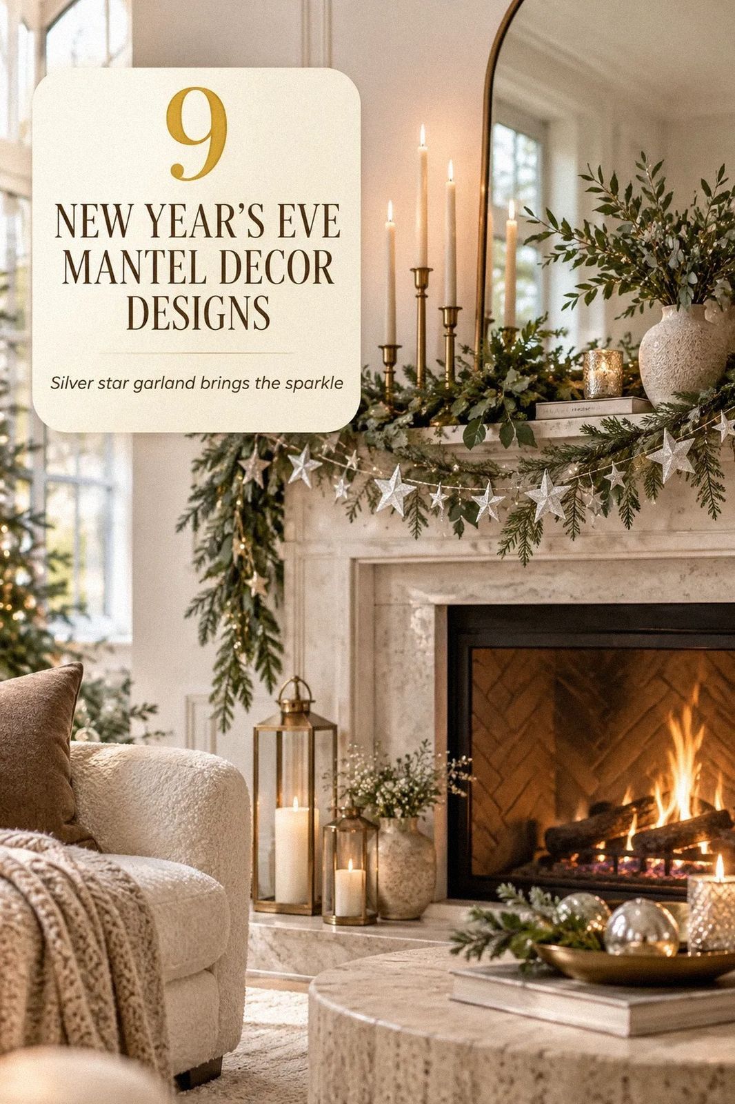 New Year's Eve Mantel Decor Ideas (Sparkly & Simple)