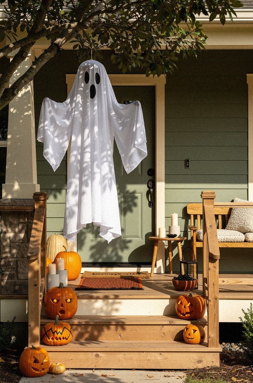 Hang an Outdoor Ghost From a Branch