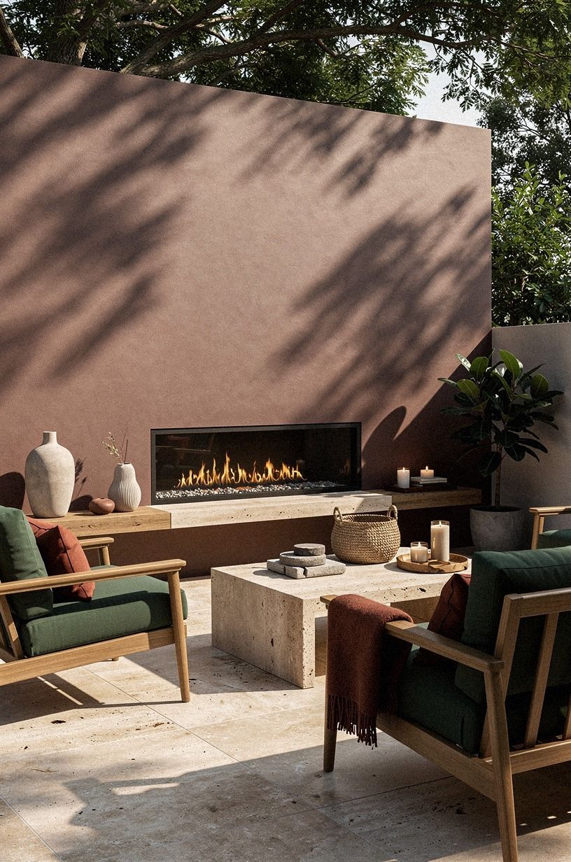 Paint the Privacy Wall a Warm, Smoky Color
