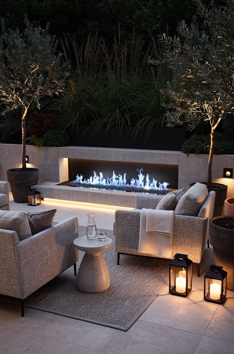 The Three-Height Light Stack Keeps the Patio Soft