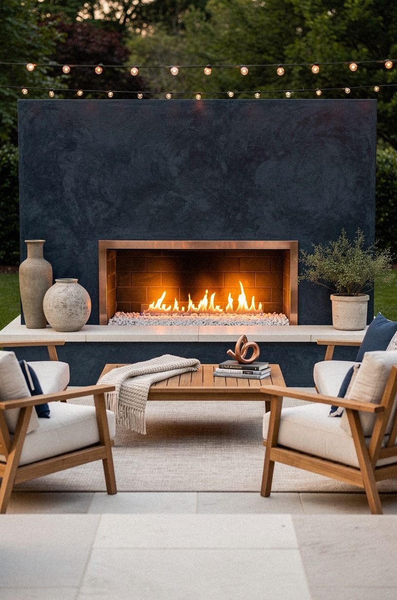 Use the Two-Wood Rule for a Warmer Outdoor Gas Fireplace