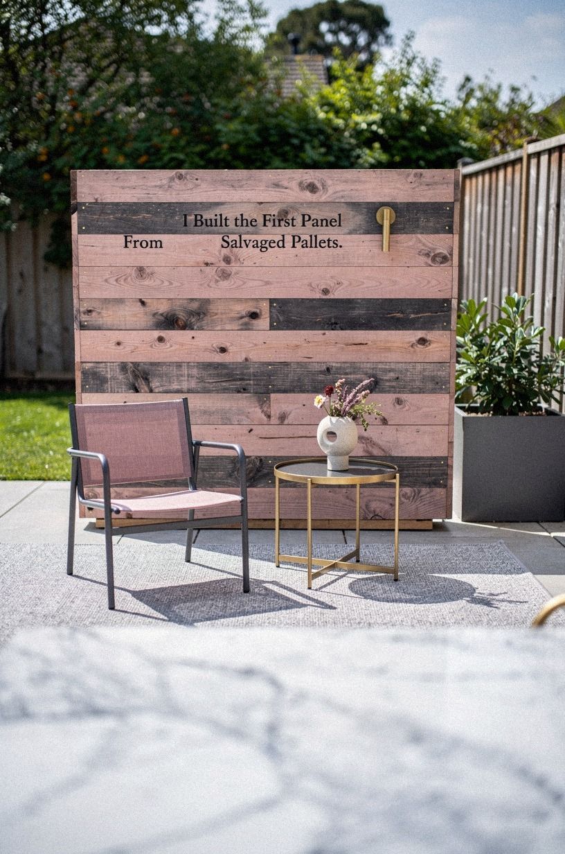 I Built the First Panel From Salvaged Pallets, dusty rose palette