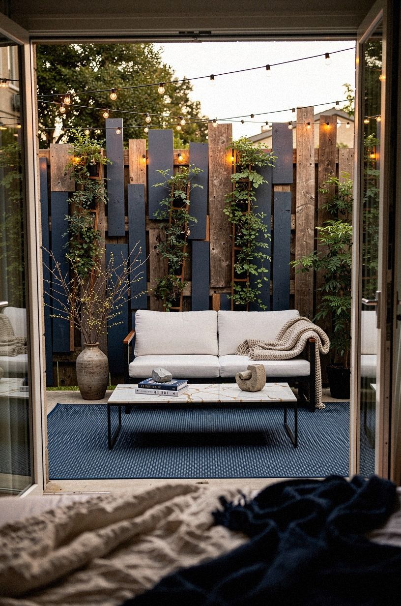 I Checked the Makeshift Privacy Fence From My Bed, midnight blue palette