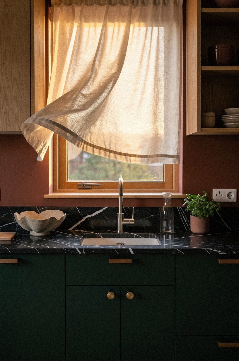 Float a Café Curtain Above the Sink