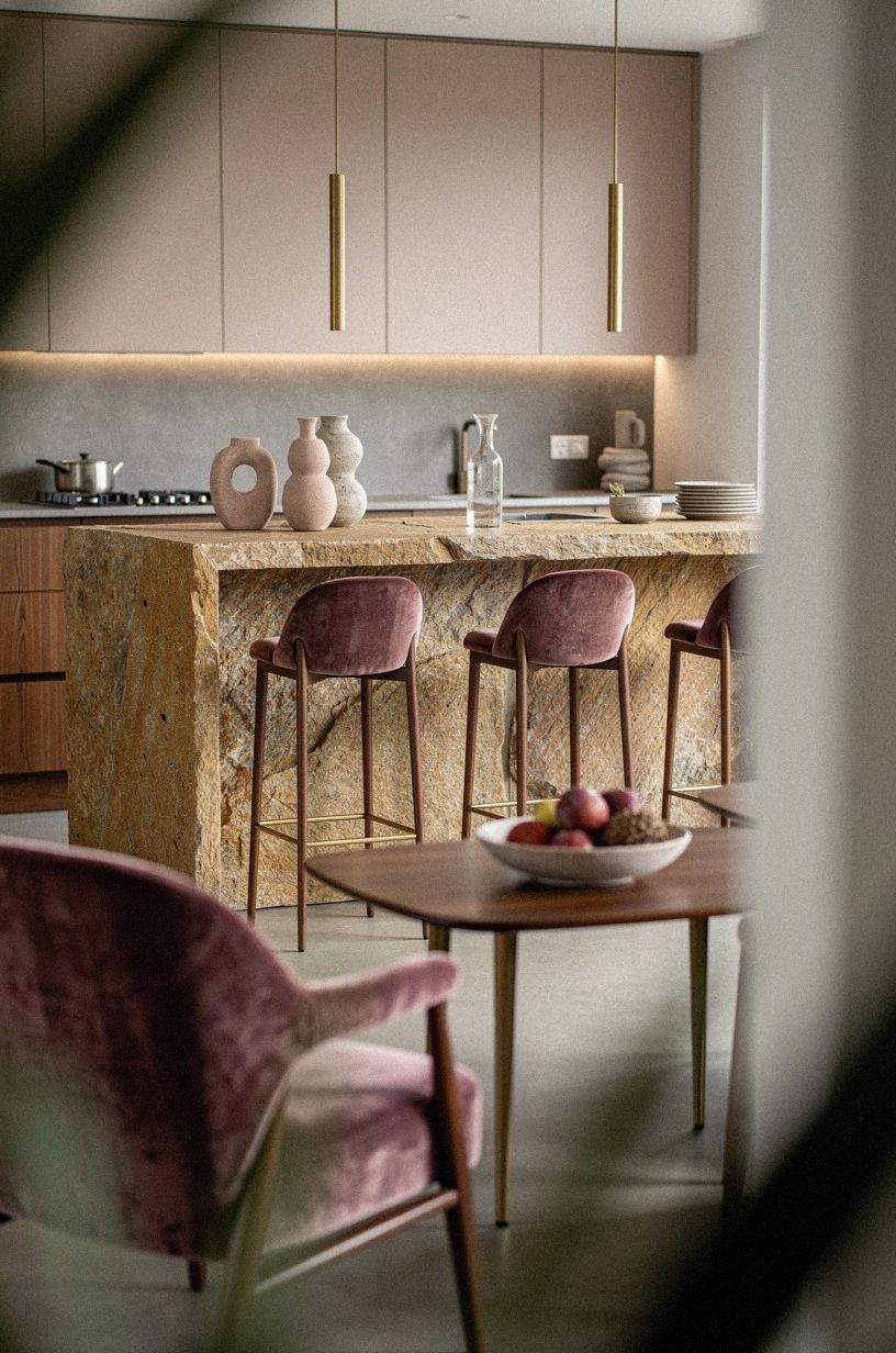 Frame the Counter With Warm Stone