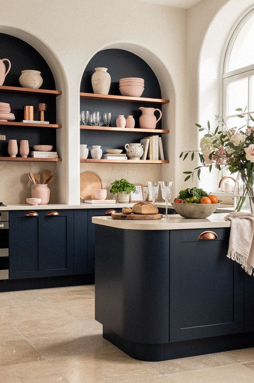 Layer the Blush Ladder for a Softer Cottage Kitchen