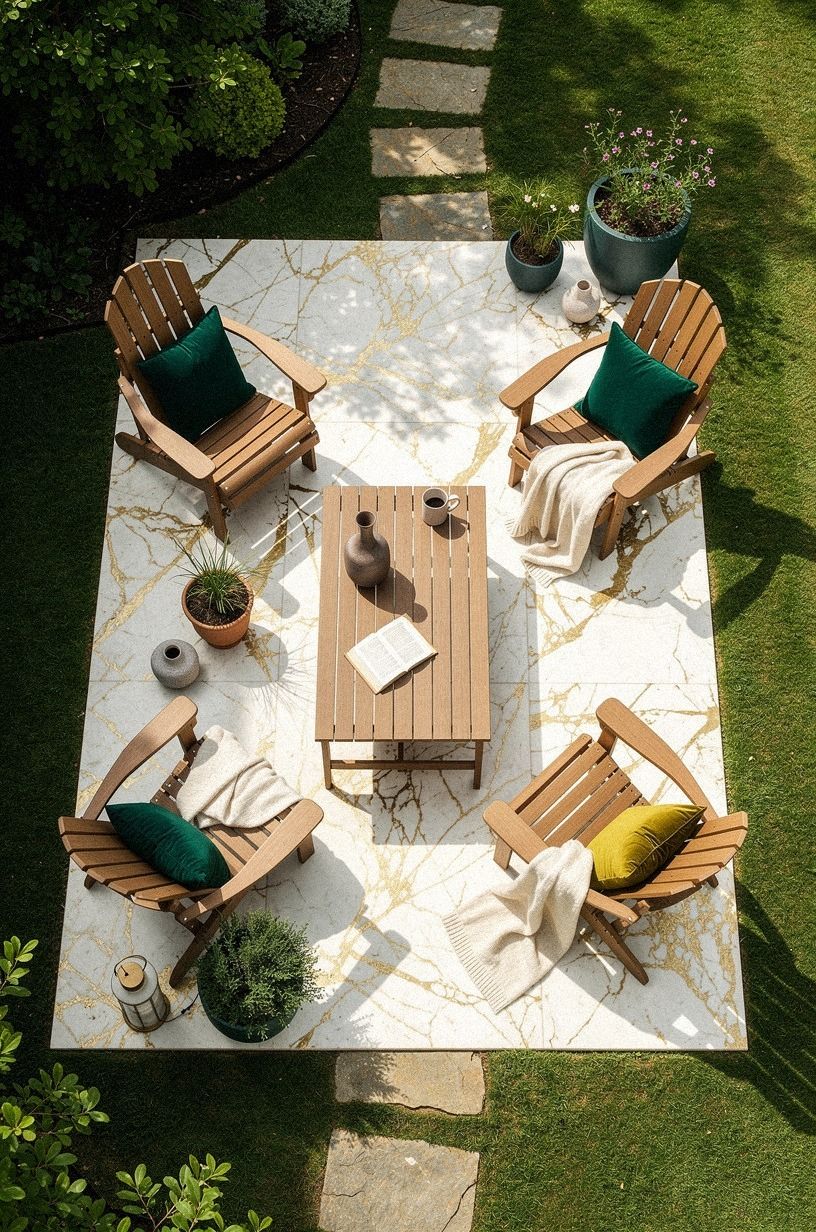 Choose Adirondack chairs over a bulky patio set