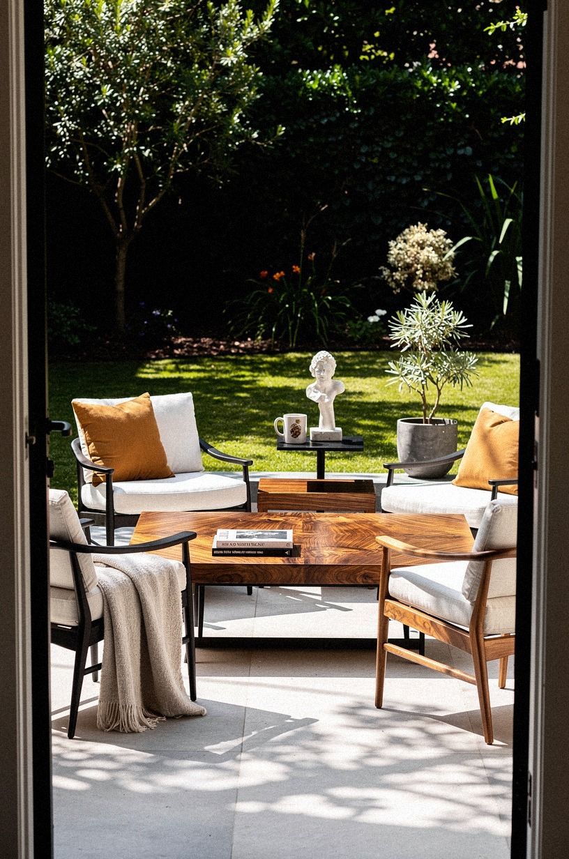 Mix a bench with chairs for flexible diy seating