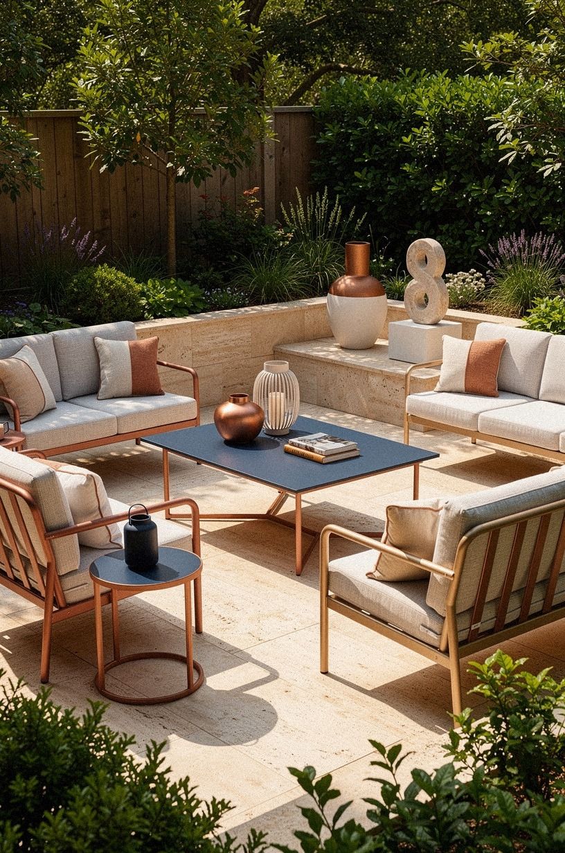 Paint the portable pieces in one earthy palette