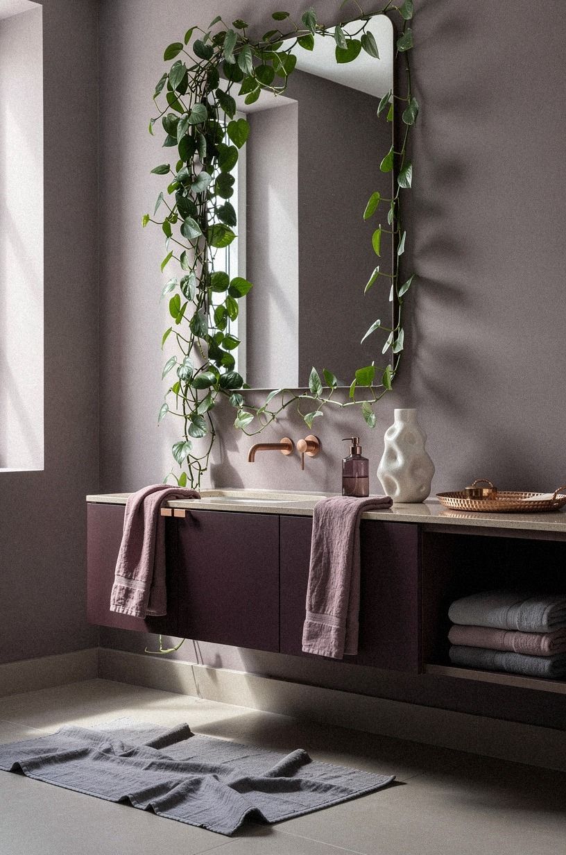 Frame the mirror with a trailing pothos