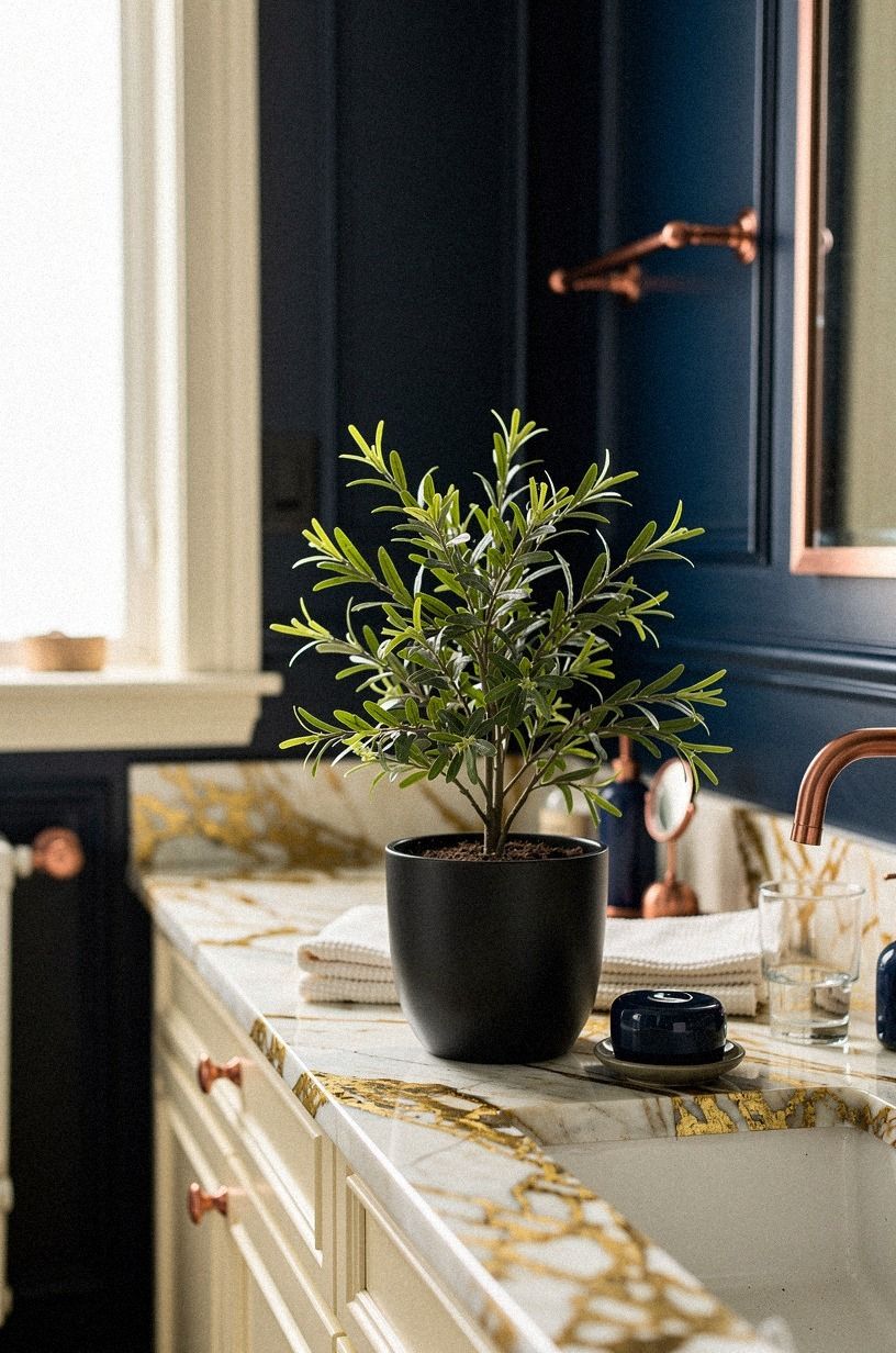 Mix IKEA FEJKA with a darker ceramic pot