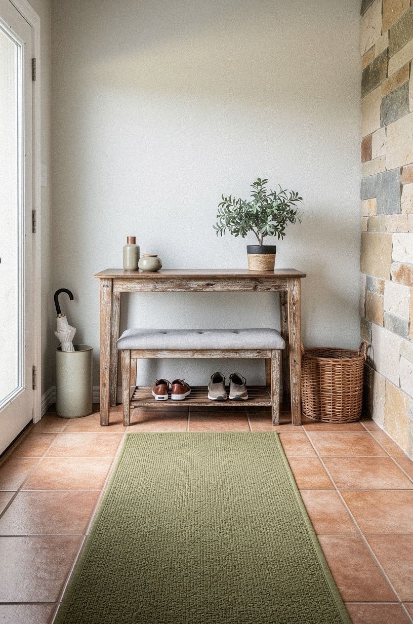 Frame the entry with a washable landing strip