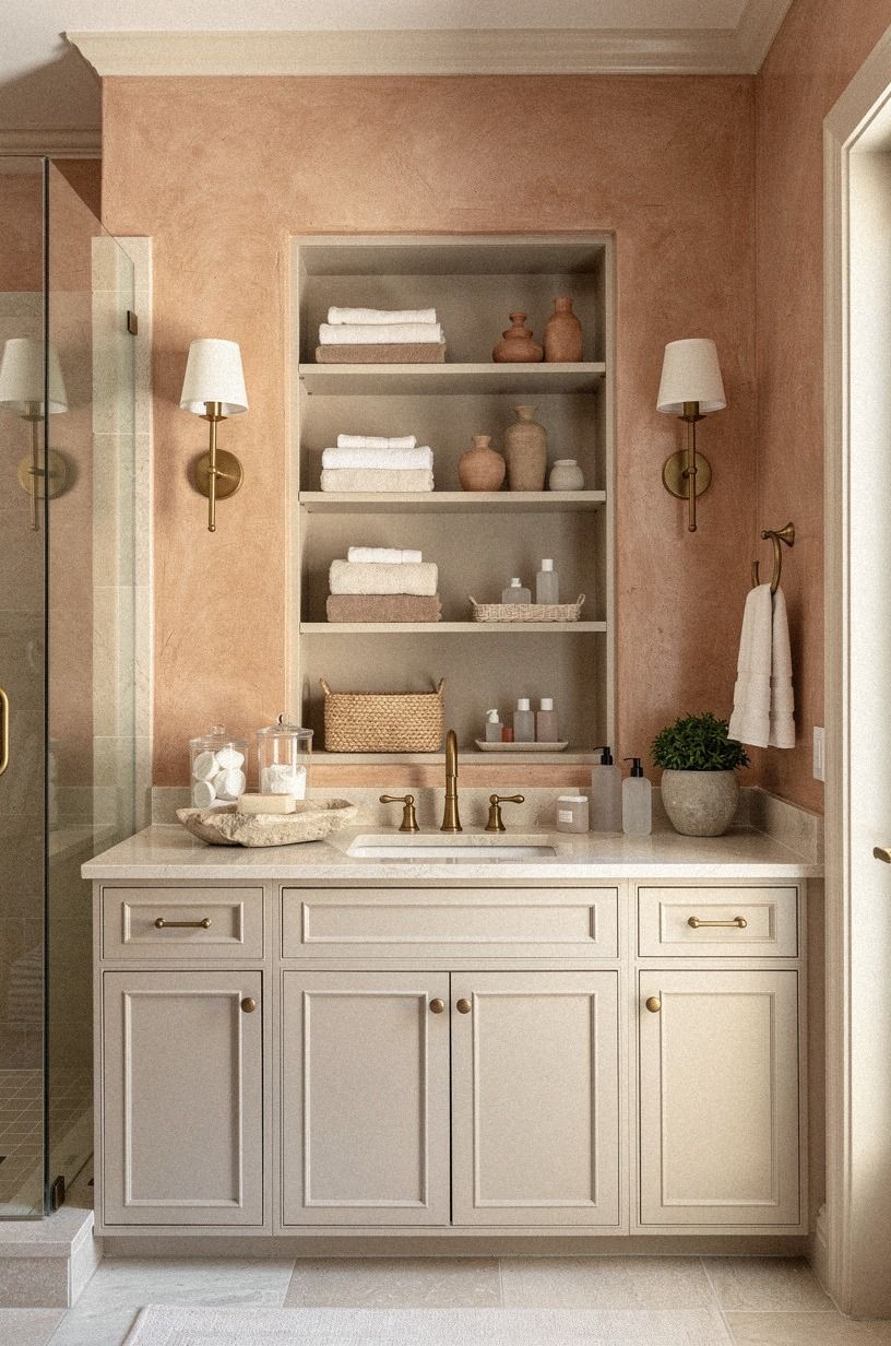 Paint a storage zone around the vanity