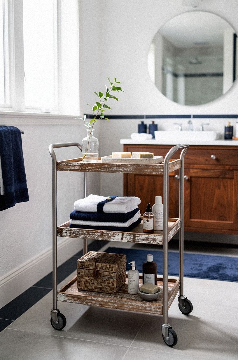 Roll in a narrow utility cart
