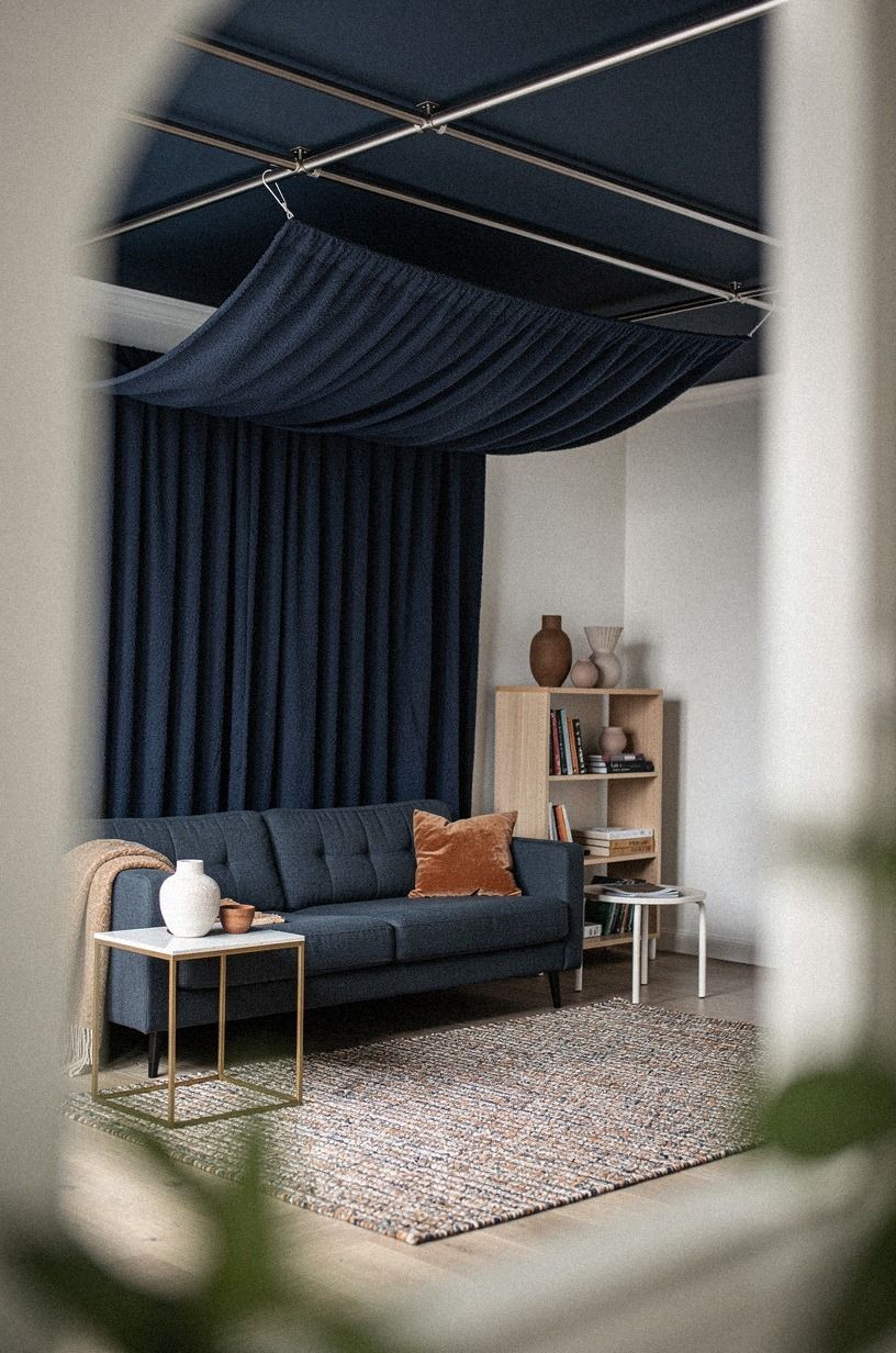 Layer a Tension-Rod Canopy for a Renter Friendly Ceiling