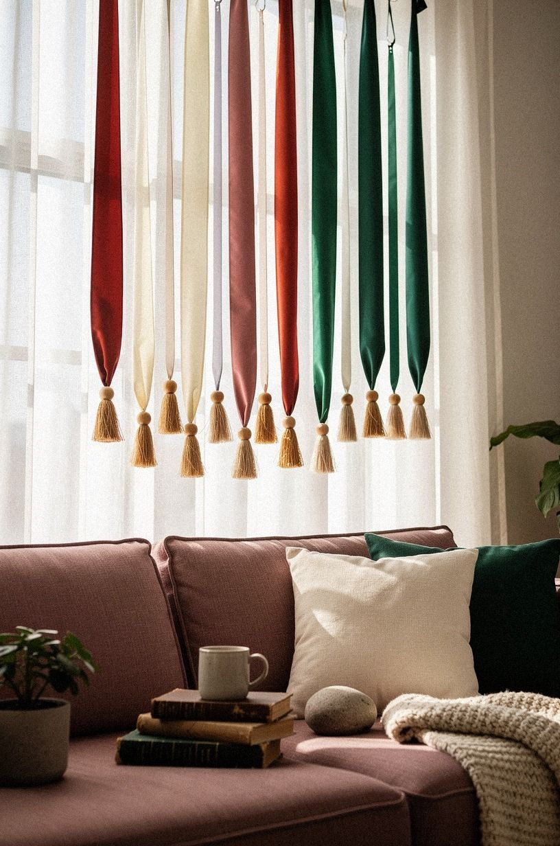 Swap bulky garland for a ribbon cascade