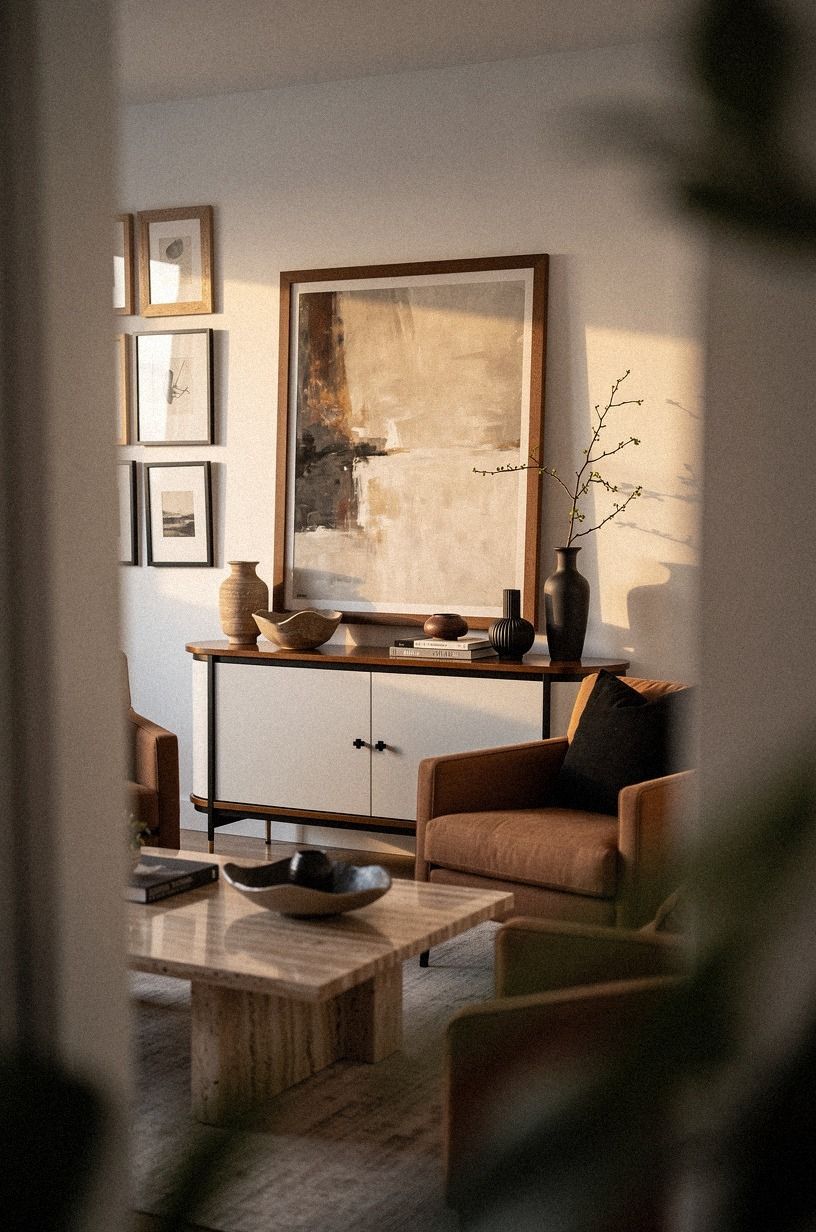 Choose warm wood over another black frame