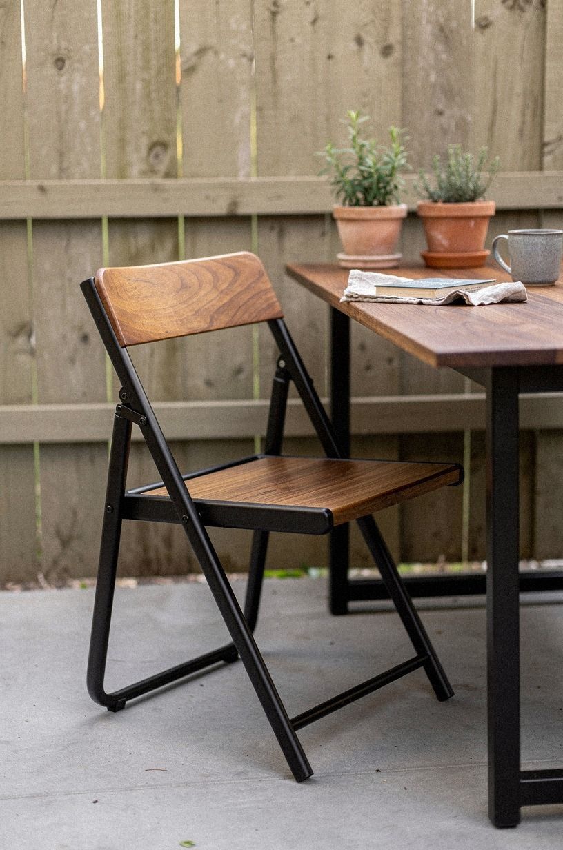 Warm wood, matte metal